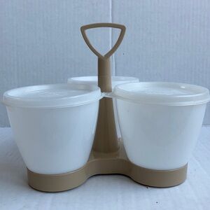 Vintage Tupperware condiment relish tray cups